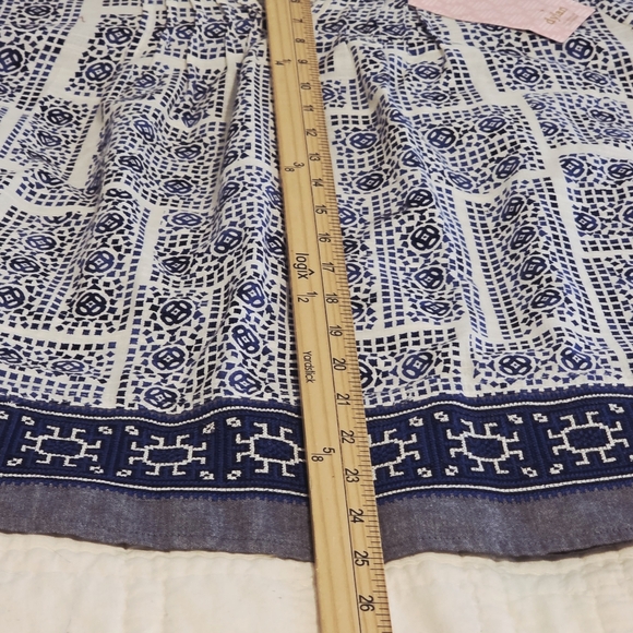 NWT Dylan Mosaic Blouse Embroidered Border Indigo Peasant Size Small - Picture 12 of 14